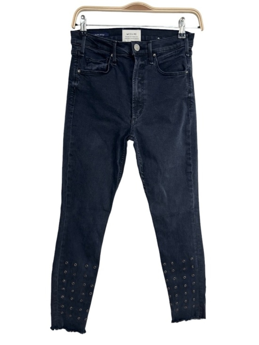 McGuire Newton Skinny Jeans Women’s Size US 28 Black Wash Grommet Ankle Denim